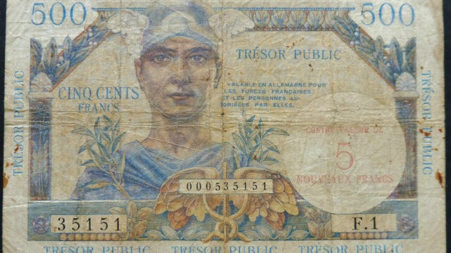 5NF sur 500 francs Trésor Public type 1960