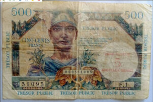 5NF sur 500 francs Trésor Public type 1960