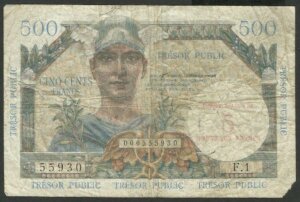 5NF sur 500 francs Trésor Public type 1960