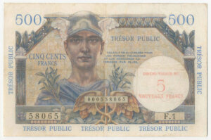 5NF sur 500 francs Trésor Public type 1960