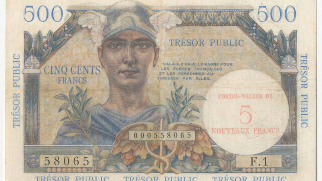 5NF sur 500 francs Trésor Public type 1960