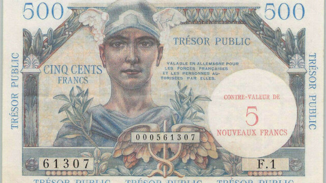 5NF sur 500 francs Trésor Public type 1960