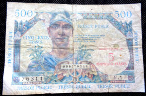 5NF sur 500 francs Trésor Public type 1960