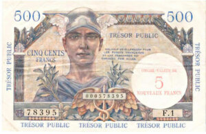 5NF sur 500 francs Trésor Public type 1960