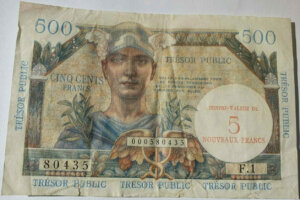 5NF sur 500 francs Trésor Public type 1960