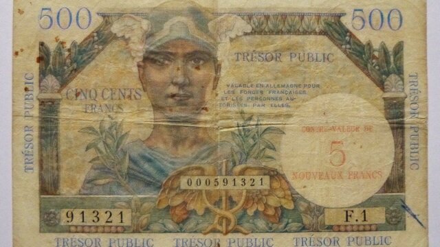 5NF sur 500 francs Trésor Public type 1960