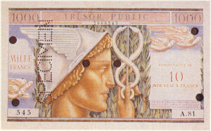 10NF sur 1000 francs Trésor Public type 1960