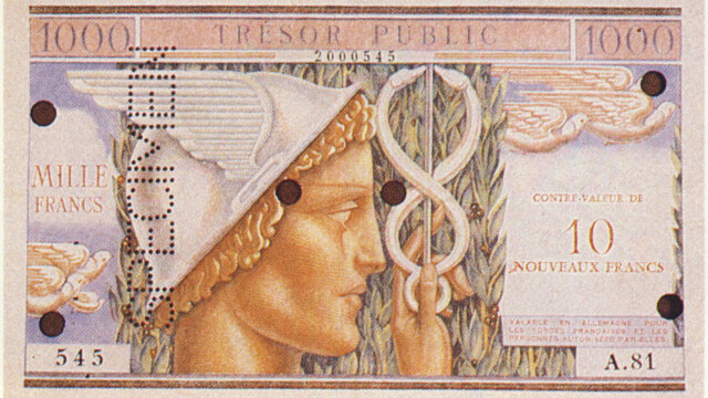 10NF sur 1000 francs Trésor Public type 1960