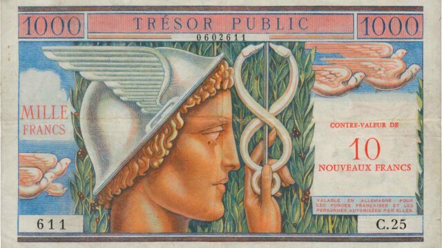 10NF sur 1000 francs Trésor Public type 1960