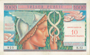 10NF sur 1000 francs Trésor Public type 1960