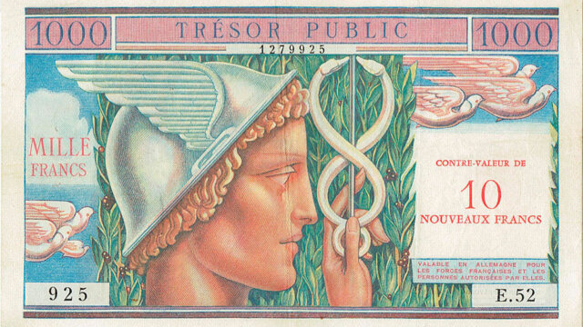 10NF sur 1000 francs Trésor Public type 1960