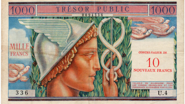 10NF sur 1000 francs Trésor Public type 1960