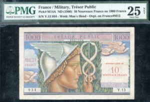 10NF sur 1000 francs Trésor Public type 1960