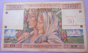 50NF sur 5000 francs Trésor Public type 1960