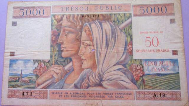 50NF sur 5000 francs Trésor Public type 1960