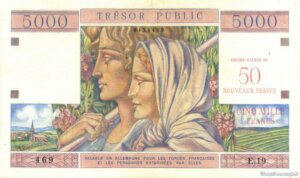 50NF sur 5000 francs Trésor Public type 1960