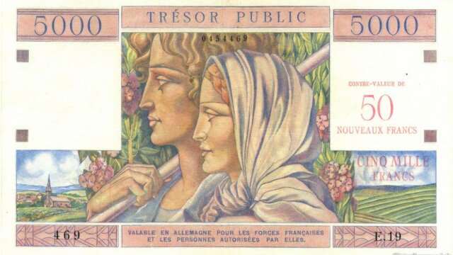 50NF sur 5000 francs Trésor Public type 1960