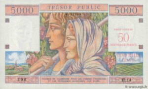 50NF sur 5000 francs Trésor Public type 1960