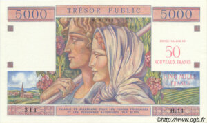 50NF sur 5000 francs Trésor Public type 1960