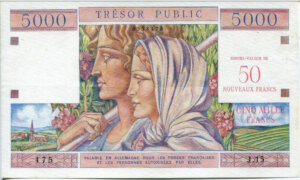 50NF sur 5000 francs Trésor Public type 1960