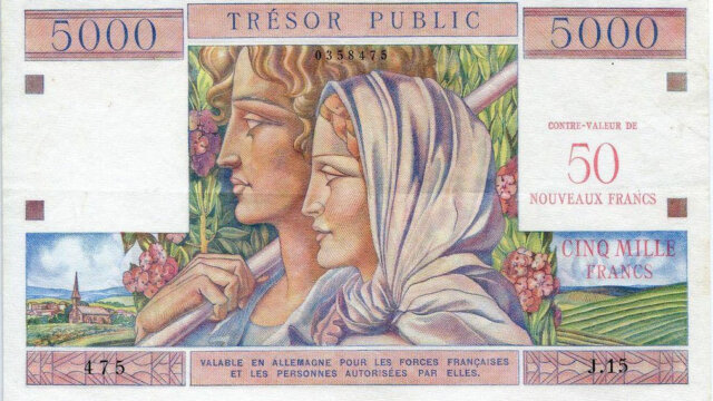 50NF sur 5000 francs Trésor Public type 1960