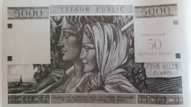 50NF sur 5000 francs Trésor Public type 1960