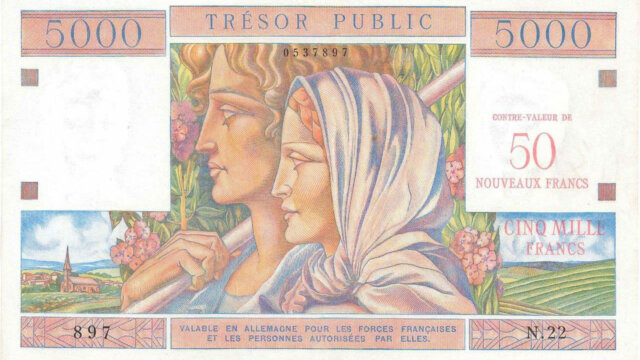 50NF sur 5000 francs Trésor Public type 1960