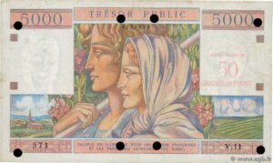 50NF sur 5000 francs Trésor Public type 1960