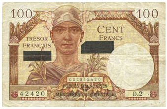 100 francs Suez type 1956