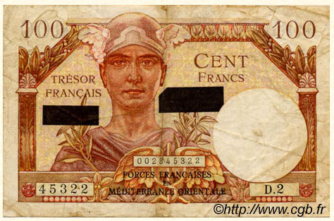 100 francs Suez type 1956