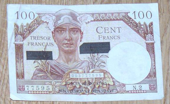 100 francs Suez type 1956