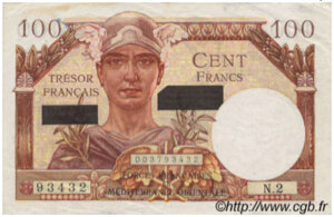 100 francs Suez type 1956