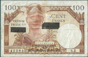 100 francs Suez type 1956