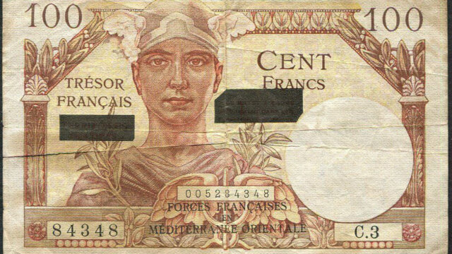 100 francs Suez type 1956