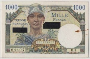 1000 francs Suez type 1956