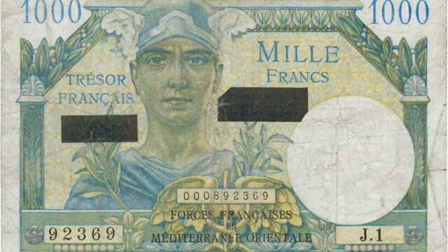 1000 francs Suez type 1956