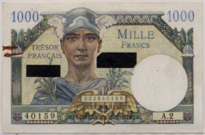 1000 francs Suez type 1956