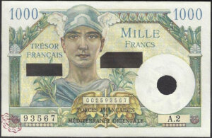 1000 francs Suez type 1956