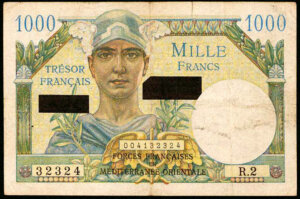 1000 francs Suez type 1956