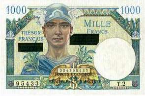 1000 francs Suez type 1956