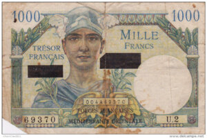 1000 francs Suez type 1956