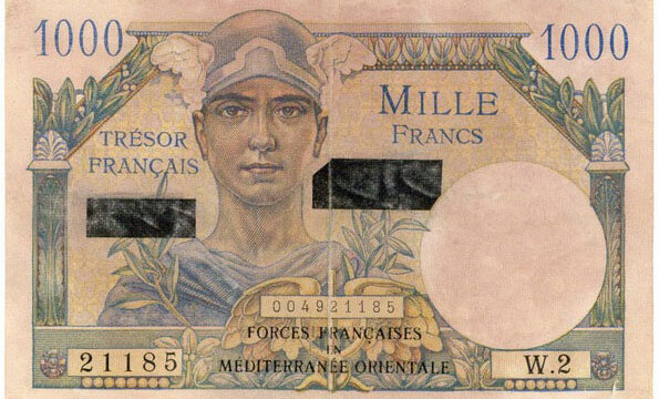 1000 francs Suez type 1956