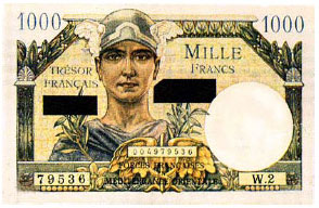 1000 francs Suez type 1956