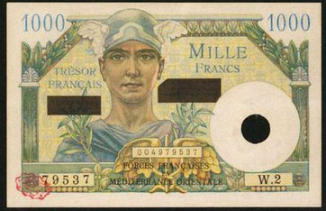 1000 francs Suez type 1956