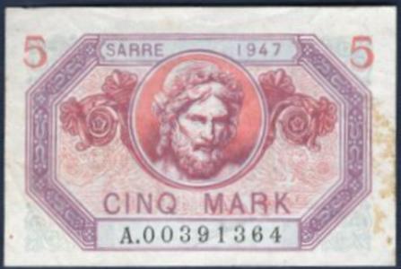 5 Mark Sarre type 1947