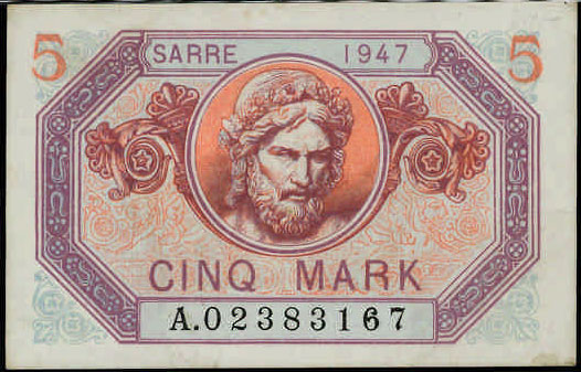 5 Mark Sarre type 1947