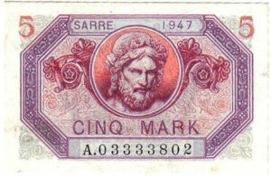 5 Mark Sarre type 1947