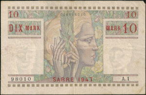 10 Mark Sarre type 1947