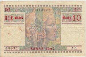 10 Mark Sarre type 1947