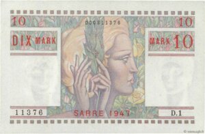 10 Mark Sarre type 1947